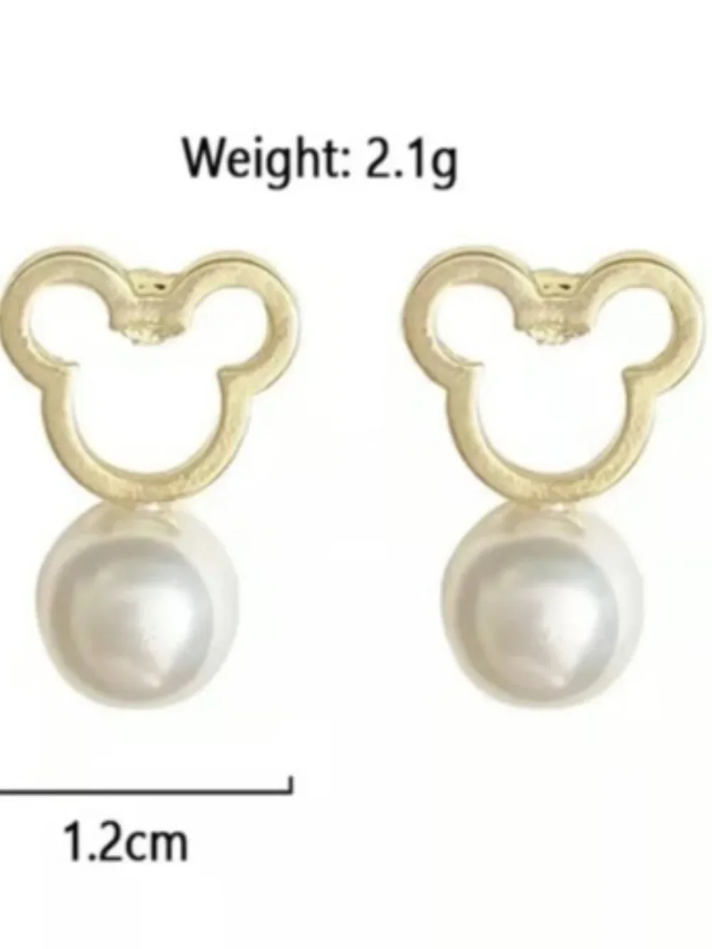 Cute Pearl Minnie Mouse Stud Earrings